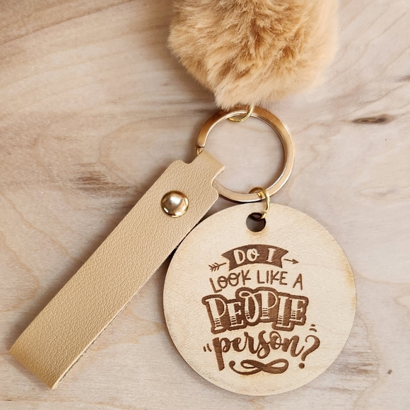 Keychain Wristlet & Puff with Laser Engraved Charm - Picture 9 of 11